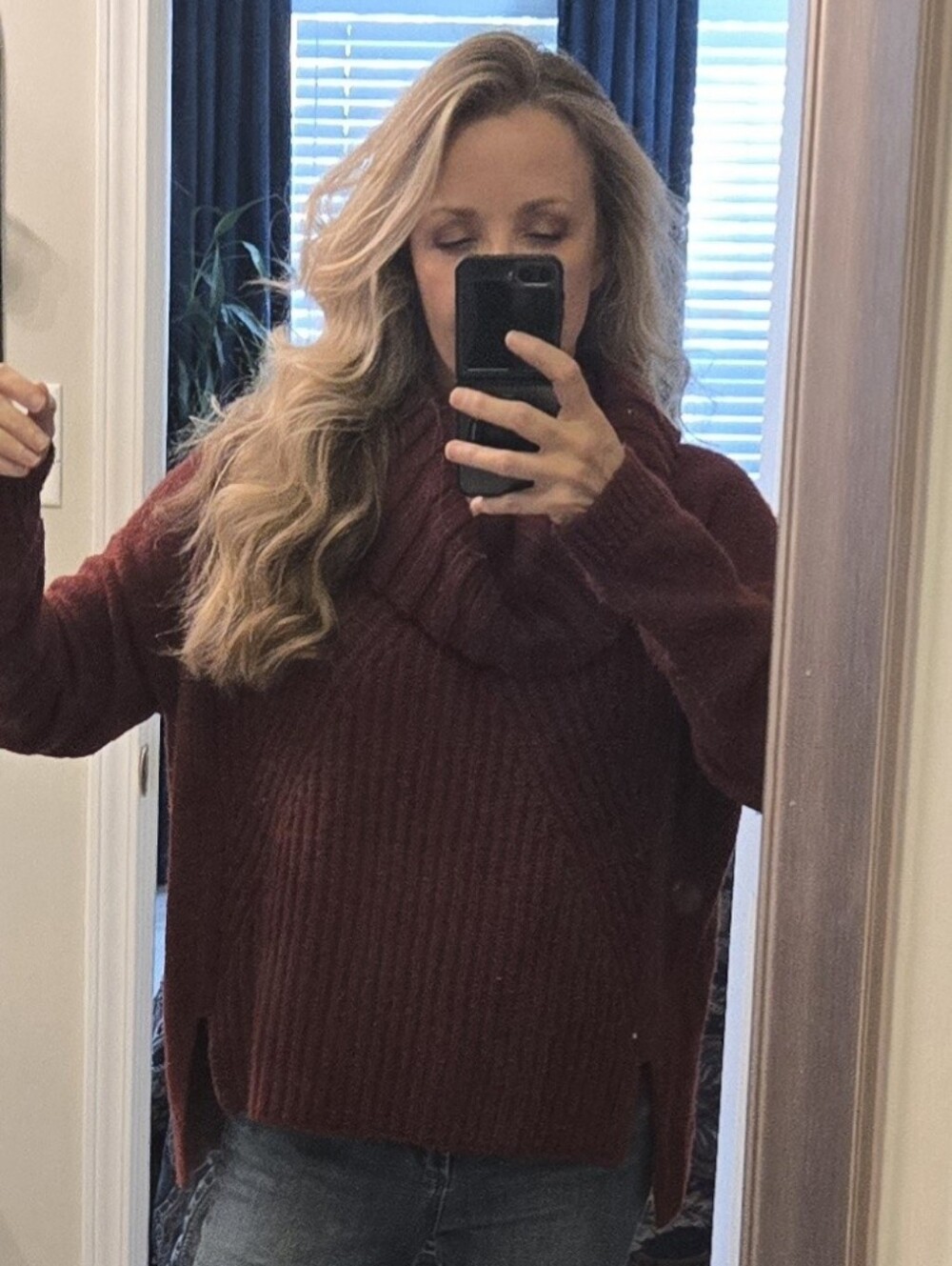 Burgundy Express Corolla Neck Sweater